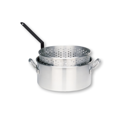 Bayou Classic 14 qt Aluminum Fry Pot With Lid and Basket