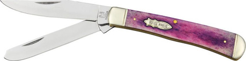 Rough Rider Purple Smooth Bone Trapper Folding Knife