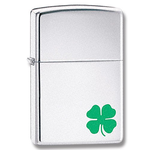 Zippo Lighter A Bit O' Luck High Polish Chrome Luck Collection
