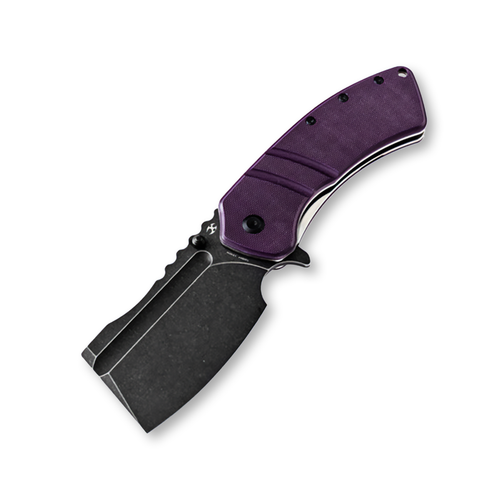 Kansept XL Korvid Folding Knife Purple 3.11in Plain Black Cleaver