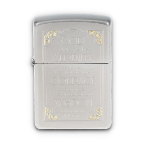 Zippo Lighter Serenity Prayer Satin Chrome 1