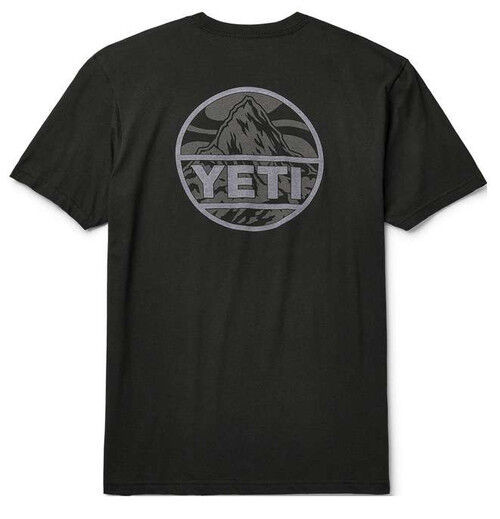 YETI Mountain Badge Black Short Sleeve T-Shirt Men's