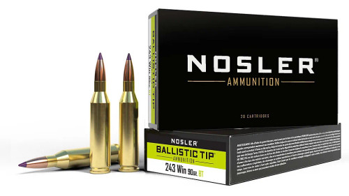 Nosler BTA 243 Win 90 Grain Brass 20 Rounds Centerfire BT SP