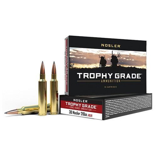 Nosler Grade 30 Nosler 20 Rounds Brass Centerfire 210 Grain Nosler Spitzer AccuBond LR
