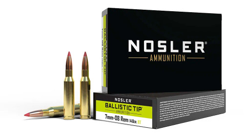 Nosler 7mm-08 Remington Hunting Ammunition 140 Grain Ballistic Tip BTSP 20 Rounds