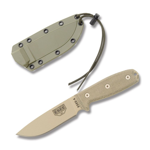 ESEE 4P DT Desert Tan Knife OD Green Sheath