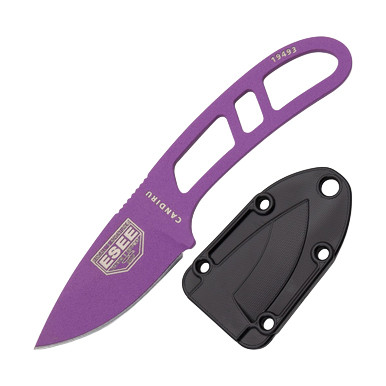 ESEE Candiru Fixed Blade Knife 2in Plain Edge Purple Skeletonized