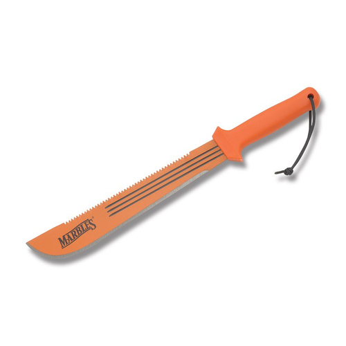 Marbles Machete 14in 1075HC Fixed Blade Bright Orange