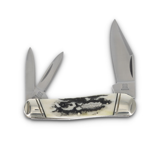 Rough Ryder Large Swayback Whittler Black Stag Bone