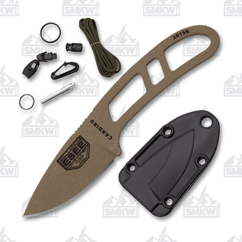 ESEE Candiru Fixed Blade Knife Dark Earth with Survival Kit