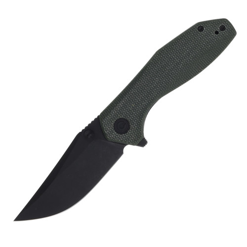 We/Civivi Odd 22 Green Canvas Micarta Handle Black Stonewashed 14C28N Blade