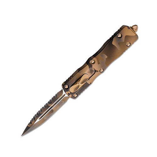Microtech Dirac Signature Series Coyote Camo 2.92IN SERRATED DAGGER