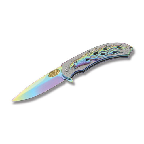 Szco Rainbow Eagle Assisted Linerlock Folding Knife