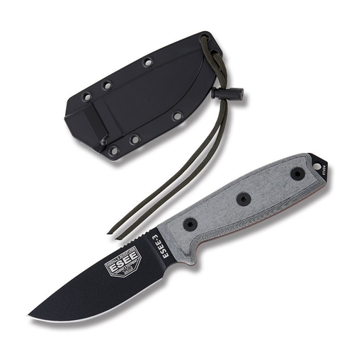 ESEE 3 Gray Micarta Fixed Blade Knife