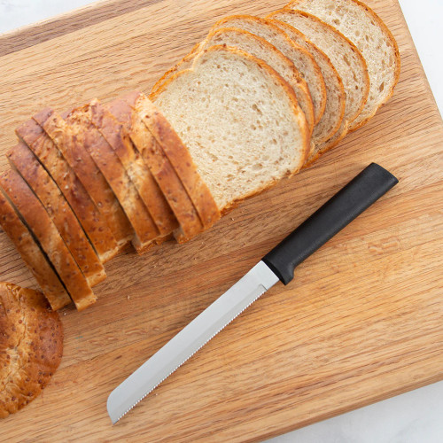 Rada Cutlery 6in Serrated Bread Knife Black Polymer Handle