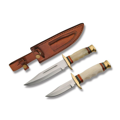 Szco Smooth Bone Fixed Blade Hunting Knife Set