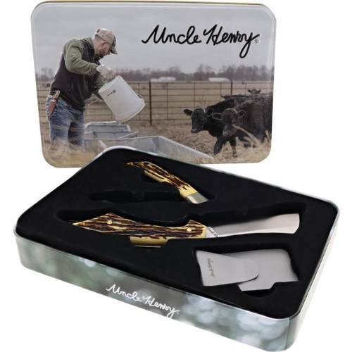 Uncle Henry Staglon Fixed/Folder and Money Clip Gift Set