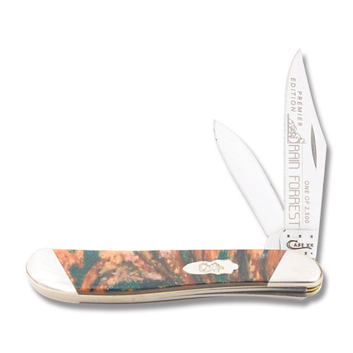 Case XX Slant Bolster Rain Forest Corelon Peanut Folding Knife CAS9220RF