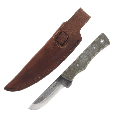 Weatherford Knife Co Flat Back Fixed Blade Knife Green Plain Drop Point WKC753