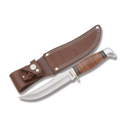 Marble's Stacked Leather Large Skinner Fixed Blade Knife