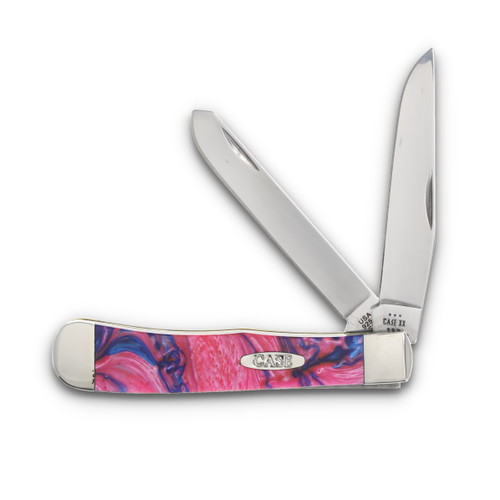 Case Pink and Blue Sapphire Corelon Trapper Folding Knife CA6073PBS
