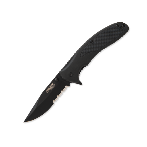 Bear and Son Sideliner Assisted Opener Black Zytel 4.5in Serrated