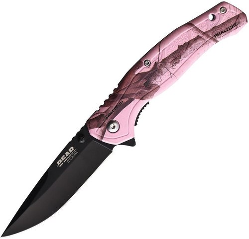 Bear & Son Brisk 2.0 Spring-Assisted Folding Knife Real Tree Edge Pink Camo