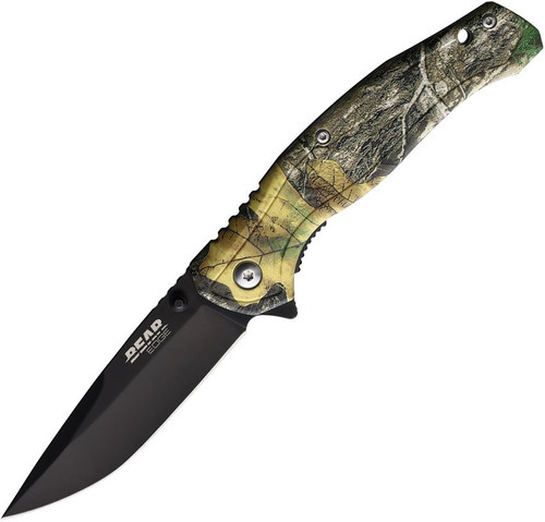 Bear & Son Brisk 2.0 Spring-Assisted Framelock Folding Knife (Brown Real Tree Edge Camo)