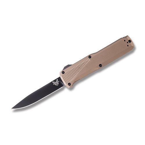 Benchmade 4600DLC1 Phaeton Out-the-Front Automatic Knife (DLC | Tan Aluminum)