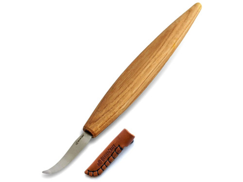 BeaverCraft SK4S Spoon Carving Knife Open Curve Beechwood Leather Sheath