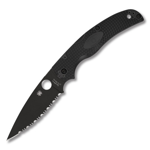 Spyderco Native Chief Lightweight 4.02in Serrated Black DLC Drop Point SPC244SBBK