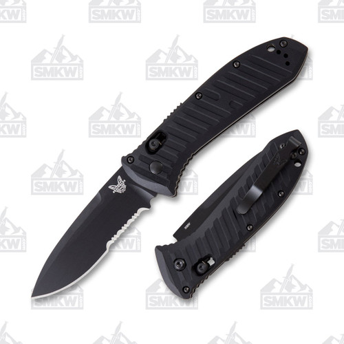 Benchmade 5700SBK Presidio II OTS Automatic Knife Black Drop Point Partially Serrated