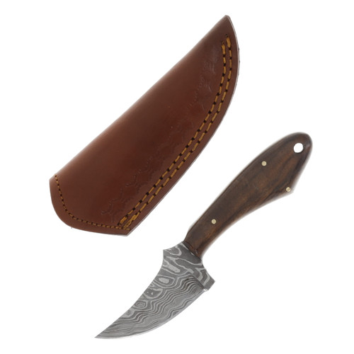Szco Damascus Walnut Skinner Fixed Blade DM1131WN