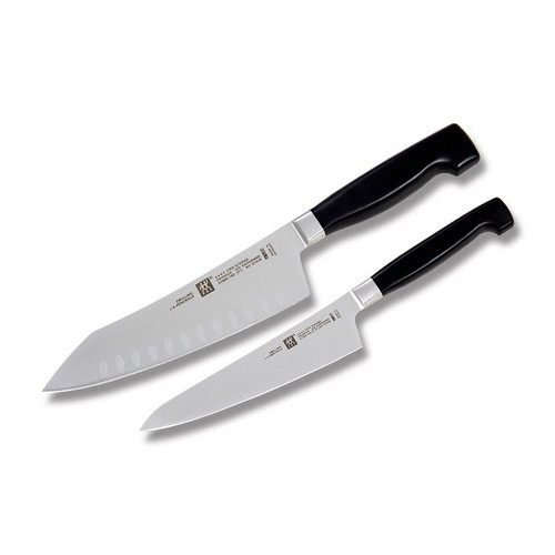 Zwilling J. A. Henckels Four Star Rock and Chop 2PC Set (Black Molded Polymer Handle)