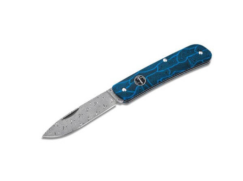 Boker plus Tech Tool Damascus Blue G-10 Handle