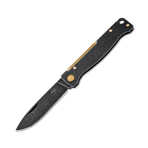 Boker Plus Atlas Slipjoint Folding Knife Brass Black 2.83in Stonewash