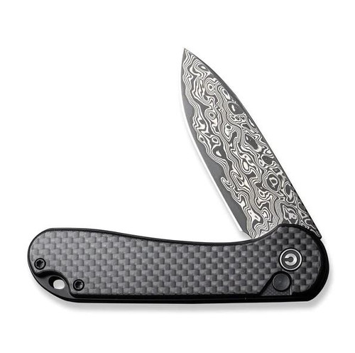 CIVIVI Elementum II G-10/Carbon Fiber 2.96in Plain Damascus Drop Point