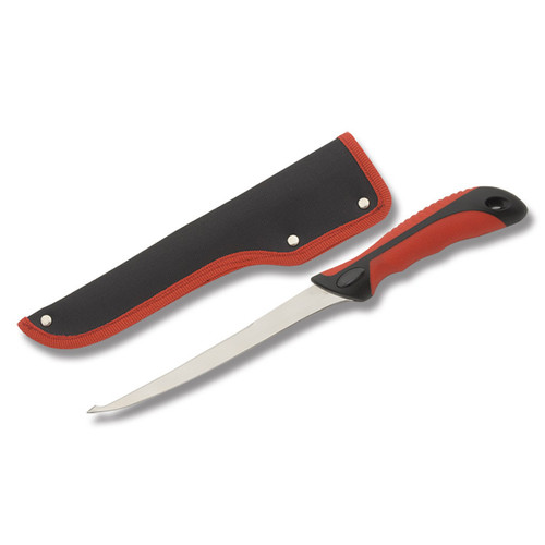 SZCO Supplies 12.5in Red Fish Fillet Knife with Sheath