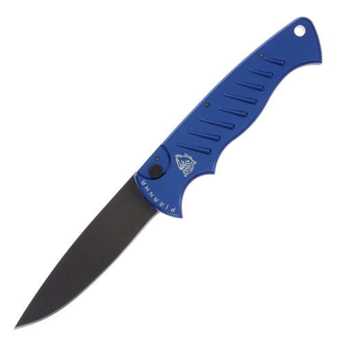 Piranha Pocket Out-The-Side Automatic Knife (Black | Blue Aluminum)