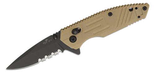 Bear & Son Bear Ops Slidelock Serrated Folding Knife (Desert Sand)