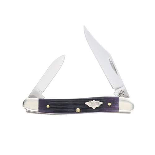 Case Purple Barnboard Jigged Bone Medium Folding Pen Knife (Coat of Arms Shield)