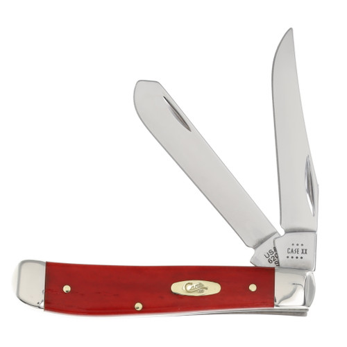 Case XX Dark Red Smooth Bone Pinched Bolsters Mini Trapper