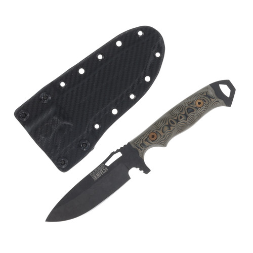 Dawson Knives Nomad Fixed Blade Knife (Apocalypse Black MagnaCut | Ultrex Camo G-10)