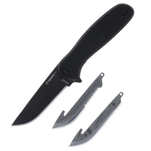 Outdoor Edge VX2 Spring-Assisted  Replaceable Blade Folding Knife (Black G-10)