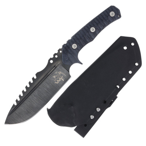 Wander Tactical Uro Saw Fixed Blade Knife (Iron Washed  Black Micarta)