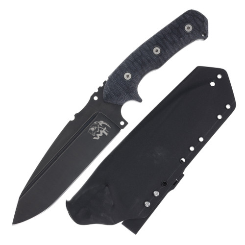 Wander Tactical Smilodon Fixed Blade Knife Raw Finish/Black Micarta WTSMIL03