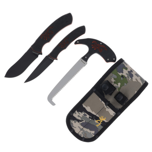 Browning Prial Ovix 3 Piece Fixed Blade Kit with Camo Nylon Sheath