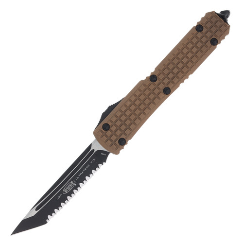 Microtech Ultratech Signature Series Out-the-Front Automatic Knife (T/E Tactical Black F/S | Tan Frag)