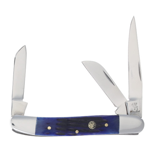 Whitetail Cutlery Range Rider Blue Jigged Bone Stockman Folding Knife