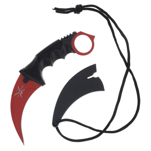 Tac Xtreme Fixed Blade Karambit Red and Black